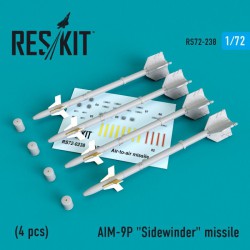 RESKIT RS72-0238 1/72 AIM-9P Sidewinder missile (4 pcs) F-4