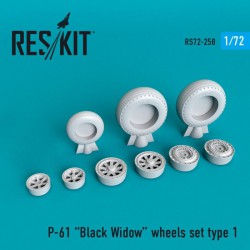 RESKIT RS72-0258 1/72 P-61 Black Widow wheels set