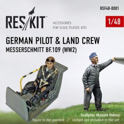 RESKIT RSF48-0001 1/48 German pilot & land crew Messerschmitt Bf.109