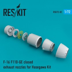 RESKIT RSU72-0082 1/72 F-16 F110-GE closed exhaust nozzles