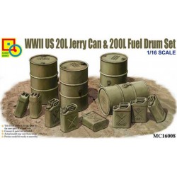 CLASSY HOBBY MC16008 1/16 WWII US 20L Jerry Can & 200L Fuel Drum Set