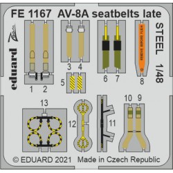 EDUARD FE1167 1/48 AV-8A seatbelts late STEEL
