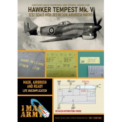 1MANARMY 32DET003 1/32 MASK for Hawker Tempest Mk.V