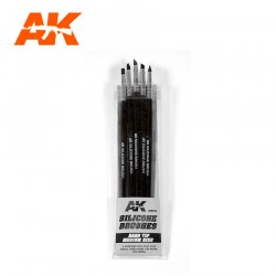 AK INTERACTIVE AK9088 SILICONE BRUSHES HARD TIP MEDIUM