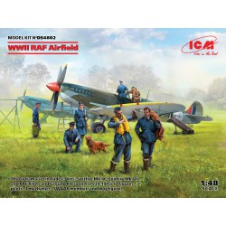 ICM DS4802 1/48 WWII RAF Airfield (Spitfire Mk.IX,Spitfire MkVII,RAF Pilots a Ground Pers(7 fig