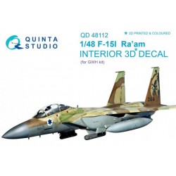 QUINTA STUDIO QD48112 1/48 1/48 F-15I 3D-Printed & coloured Interior on decal paper (for GWH kit)