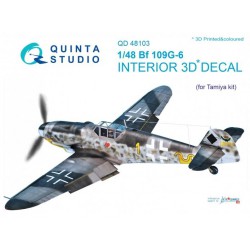 QUINTA STUDIO QD48103 1/48 Bf 109G-6 3D-Printed & coloured Interior on decal paper (for Tamiya kit)