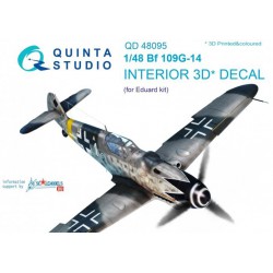 QUINTA STUDIO QD48095 1/48 Bf 109G-14 3D-Printed & coloured Interior on decal paper (for Eduard kit)