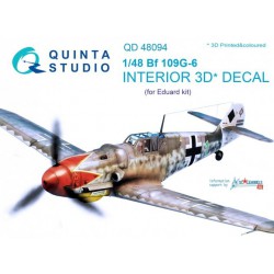 QUINTA STUDIO QD48094 1/48 Bf 109G-6 3D-Printed & coloured Interior on decal paper (for Eduard kit)