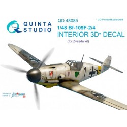 QUINTA STUDIO QD48085 1/48 Bf 109F-2/F-4 3D-Printed & coloured Interior on decal paper (for Zvezda kit)