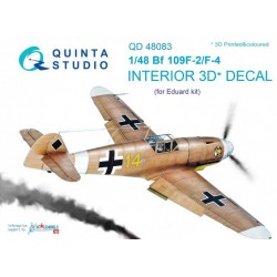 QUINTA STUDIO QD48083 1/48 Bf 109F-2/F-4 3D-Printed & coloured Interior on decal paper (for Eduard kit)
