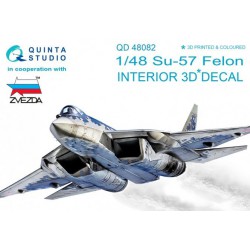 QUINTA STUDIO QD48082 1/48 Su-57 3D-Printed & coloured Interior on decal paper (for Zvezda kit)