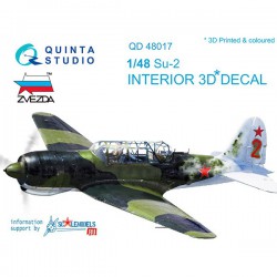 QUINTA STUDIO QD48017 1/48 Su-2 3D-Printed & coloured Interior on decal paper (for Zvezda kits)