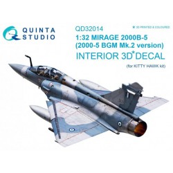 QUINTA STUDIO QD32014 1/32 Mirage 2000B-5 (2000-5BGM Mk2) 3D-Printed & coloured Interior on decal paper (for Kitty Hawk kit)