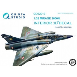 QUINTA STUDIO QD32013 1/32 Mirage 2000N 3D-Printed & coloured Interior on decal paper (for Kitty Hawk kit)