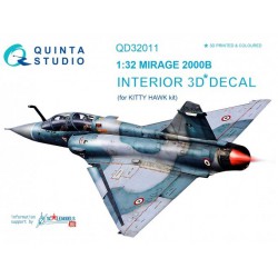 QUINTA STUDIO QD32011 1/32 Mirage 2000B 3D-Printed & coloured Interior on decal paper (for Kitty Hawk kit)