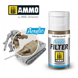 AMMO BY MIG A.MIG-0828 ACRYLIC FILTER Sand Grey 15 ml.