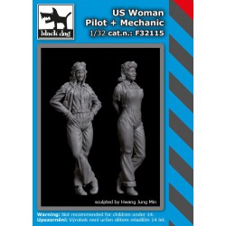 BLACK DOG F32115 1/32 US woman pilot & mechanic