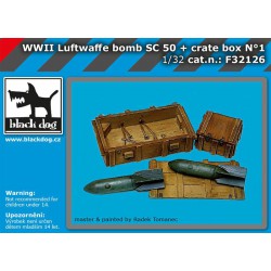BLACK DOG F32126 1/32 WW II Luftwaffe bomb Sc 50 & crate box