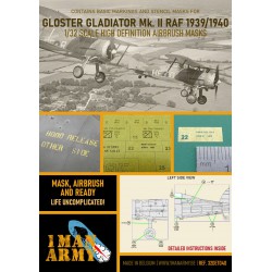 1MANARMY 32DET040 1/32 MASK for Gloster Gladiator Mk. II RAF 1939/1940