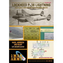 1MANARMY 32DET016 1/32 MASK for Lockheed P-38 Lightning