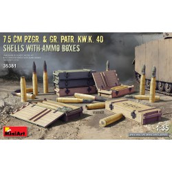 MINIART 35381 1/35 7.5cm PzGr. & Gr. KwK 40 Shells w/ Ammo Boxes
