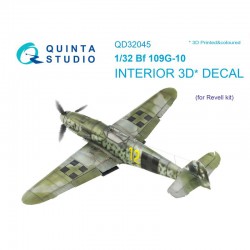 QUINTA STUDIO QD32045 1/32 Bf 109G-10 3D-Printed & coloured Interior on decal paper (for Revell kit)