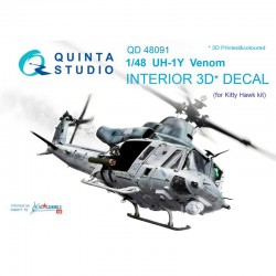 QUINTA STUDIO QD48091 1/48 UH-1Y Venom 3D-Printed & coloured Interior on decal paper (for Kitty Hawk kit)