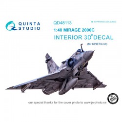 QUINTA STUDIO QD48113 1/48 Mirage 2000C 3D-Printed & coloured Interior on decal paper (for Kinetic kit)