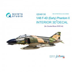 QUINTA STUDIO QD48130 1/48 F-4D early 3D-Printed & coloured Interior on decal paper (for ZM SWS kit)