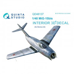 QUINTA STUDIO QD48137 1/48 MiG-15 bis 3D-Printed & coloured Interior on decal paper (for Bronco kit)