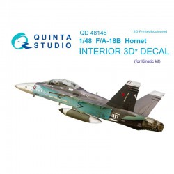 QUINTA STUDIO QD48145 1/48 F/A-18B 3D-Printed & coloured Interior on decal paper (for Kinetic kit)