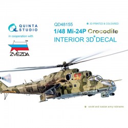 QUINTA STUDIO QD48155 1/48 Mi-24P 3D-Printed & coloured Interior on decal paper (for Zvezda kit)