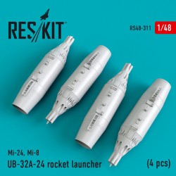 RESKIT RS48-0311 1/48 UB-32A-24 rocket launcher (4 pcs) (Mi-24,Mi-8)