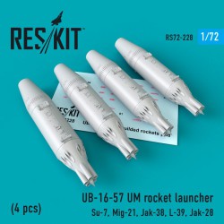 RESKIT RS72-0228 1/72 UB-16-57 UM rocket launcher (4 pcs) Su-7, Mig-21, Jak-38, L-39, Jak-28