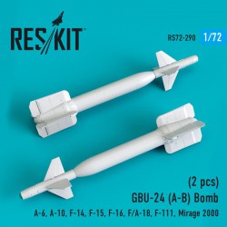 RESKIT RS72-0290 1/72 GBU-24 (A-B) Bomb (2 pcs) A-6, A-10, F-14, F-15, F-16, F/A-18, F-111, Mirage 2000