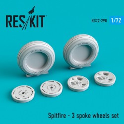 RESKIT RS72-0298 1/72 Spitfire - 3 spoke wheels set