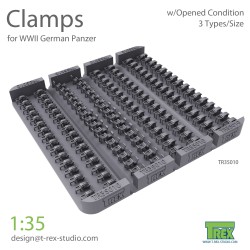 T-REX STUDIO TR35010 1/35 Clamps for German Panzer Set 1 Opened condition 3 types/size
