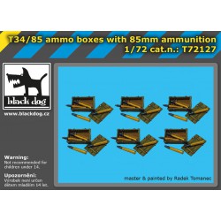 BLACK DOG T72127 1/72 T34/85 ammo boxes with 85 mm ammunition