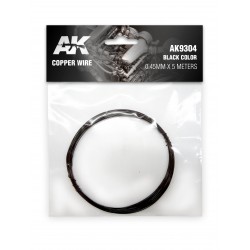 AK INTERACTIVE AK9304 Copper Wire 0.45mm x 5 meters BLACK COLOR