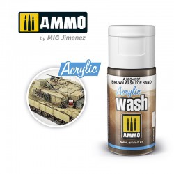 AMMO BY MIG A.MIG-0707 ACRYLIC WASH Brown Wash for Sand 15 ml.