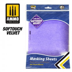AMMO BY MIG A.MIG-8244 Softouch Velvet Masking Sheets (x5 sheets, 280mm x 195mm, adhesive)