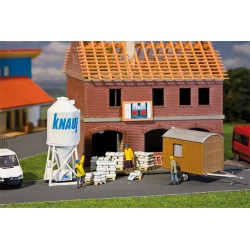 Faller 180601 HO 1/87 Plaster silo and building-site trailer