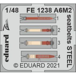 EDUARD FE1238 1/48 A6M2 seatbelts STEEL, for EDUARD