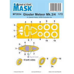SPECIAL MASK M72034 1/72 Gloster Meteor Mk.3/4 MASK