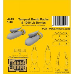 CMK 4443 1/48 Tempest Bomb Racks & 1000 Lb Bombs