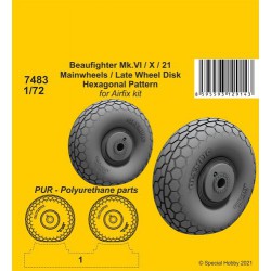 CMK 7483 1/72 Beaufighter Mk.VI/X/21 Mainwheels - Late Wheel Disk / Hexagonal Tread Pattern