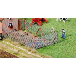 Faller 180414 HO 1/87 Wire mesh fence with wood poles, 340 mm