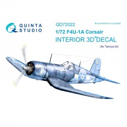 QUINTA STUDIO QD72022 1/72 F4U-1A Corsair 3D-Printed & coloured Interior on decal paper (for Tamiya kit)