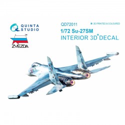 QUINTA STUDIO QD72011 1/72 Su-27SM 3D-Printed & coloured Interior on decal paper (for Zvezda kit)